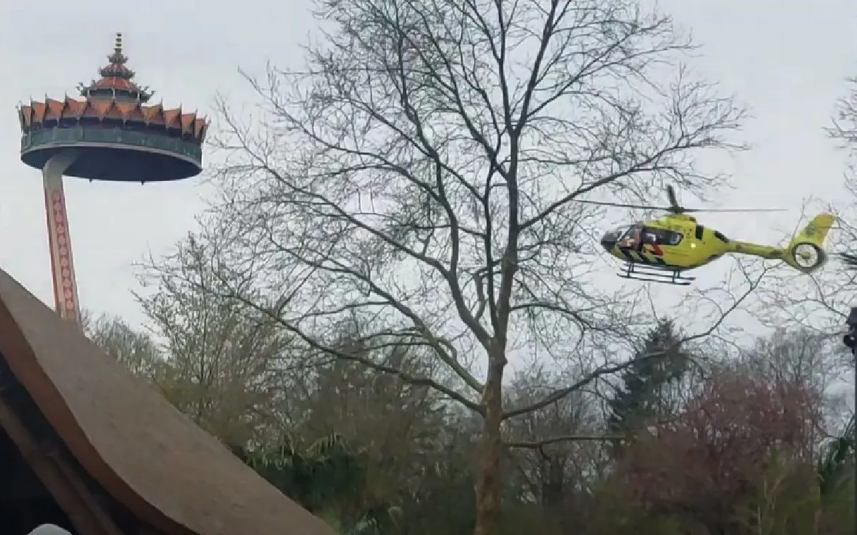 Grote paniek in de Efteling, traumahelikopter ter plaatse