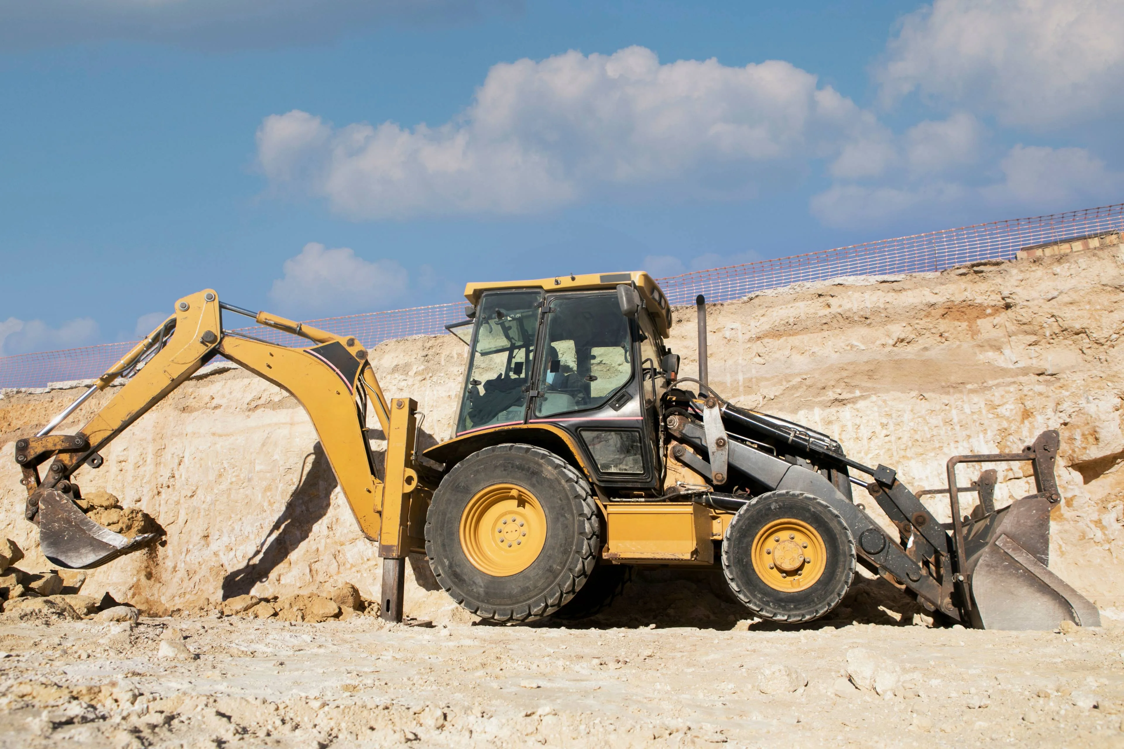 heavy excavator digging day light