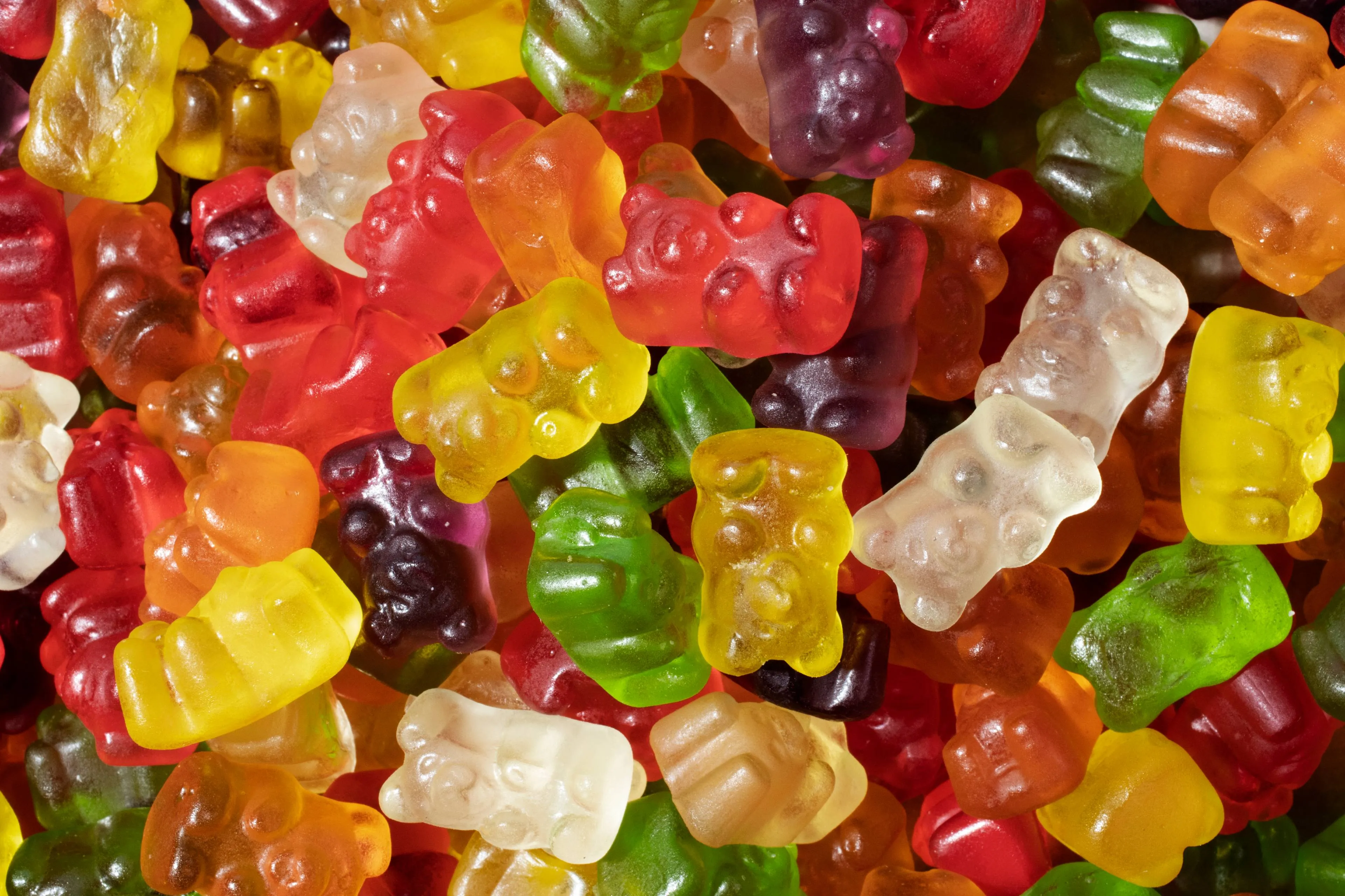 still life colorful gummy bears