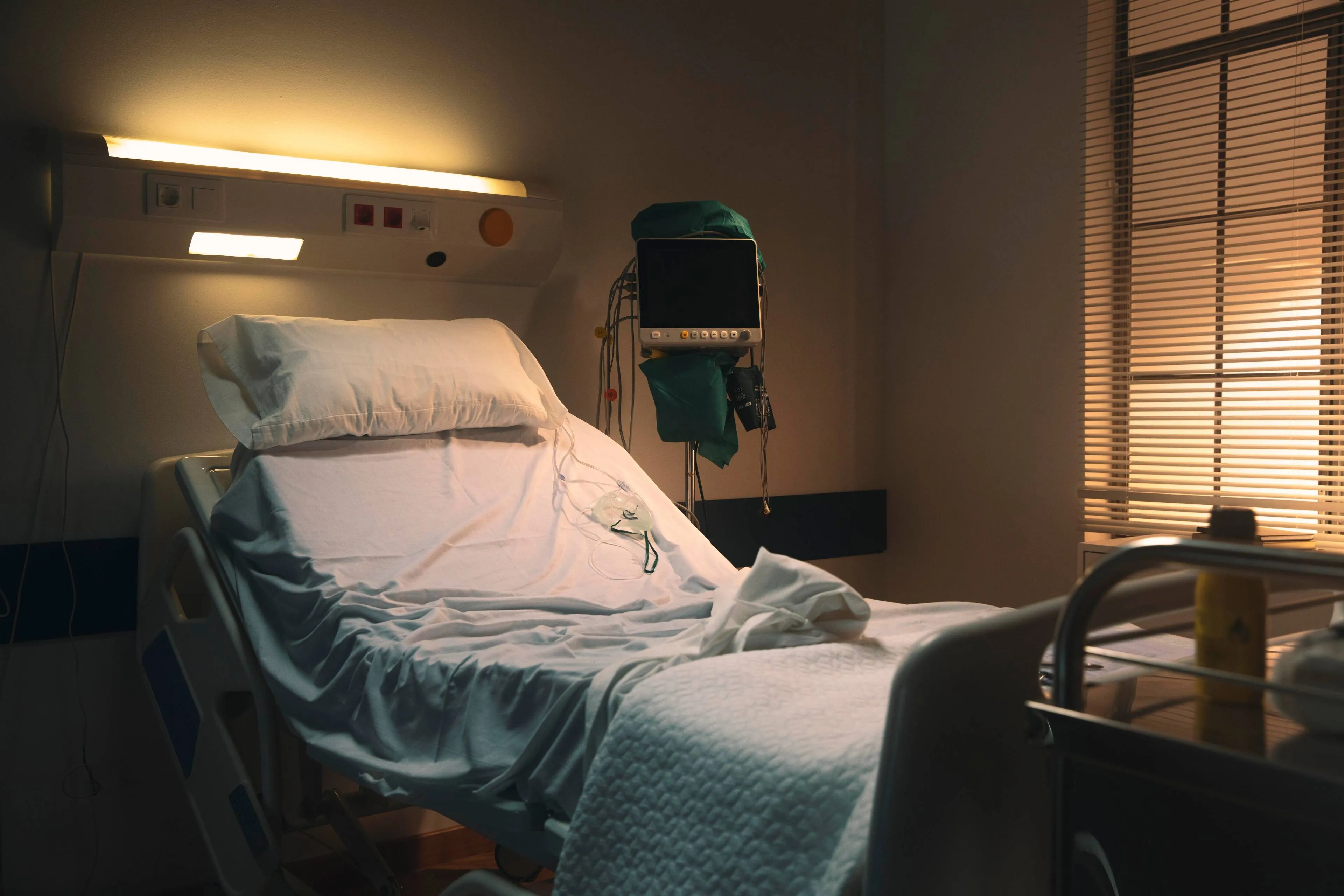 empty sad hospital bed