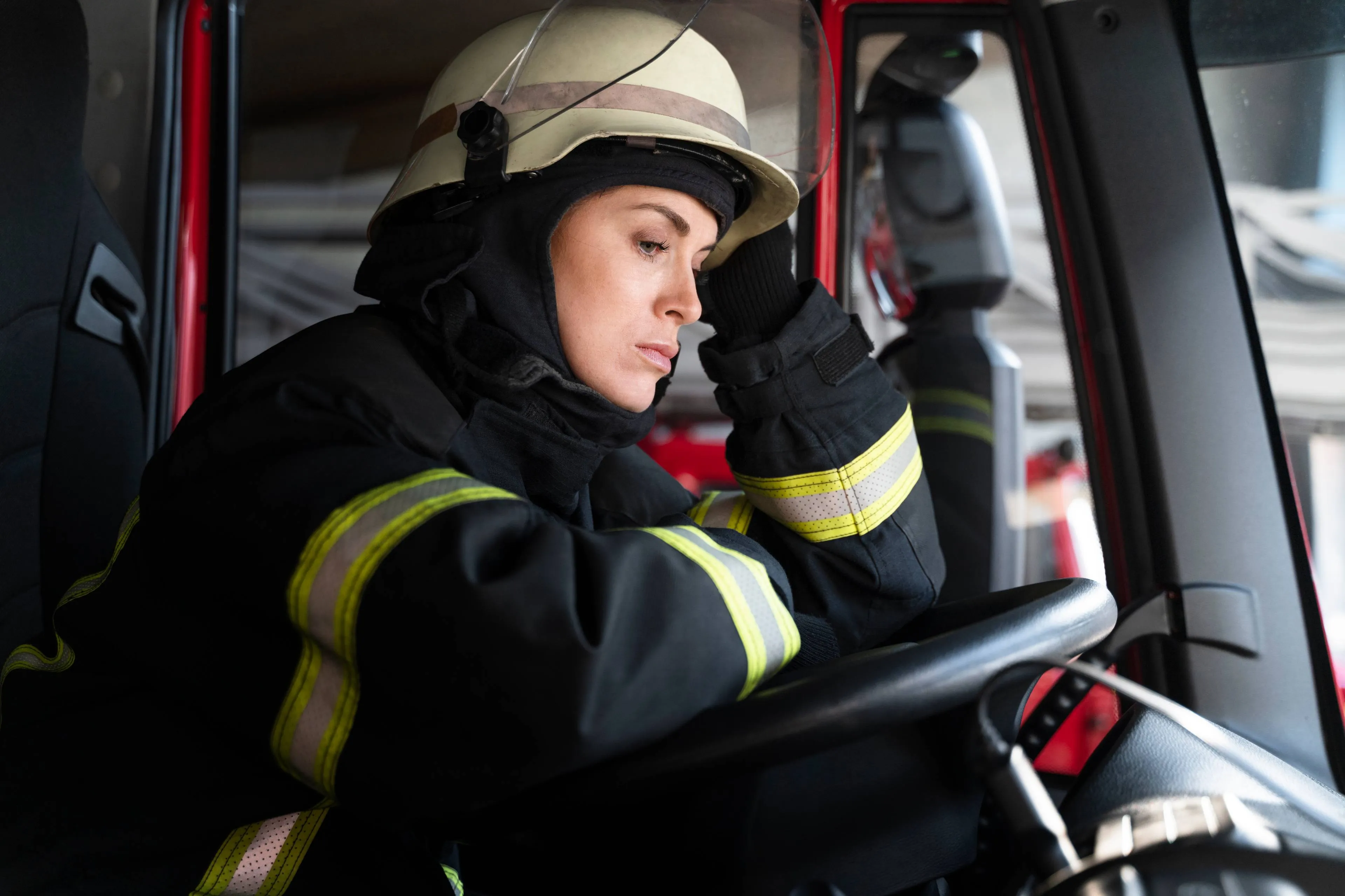female-firefighter-station-fire-truck