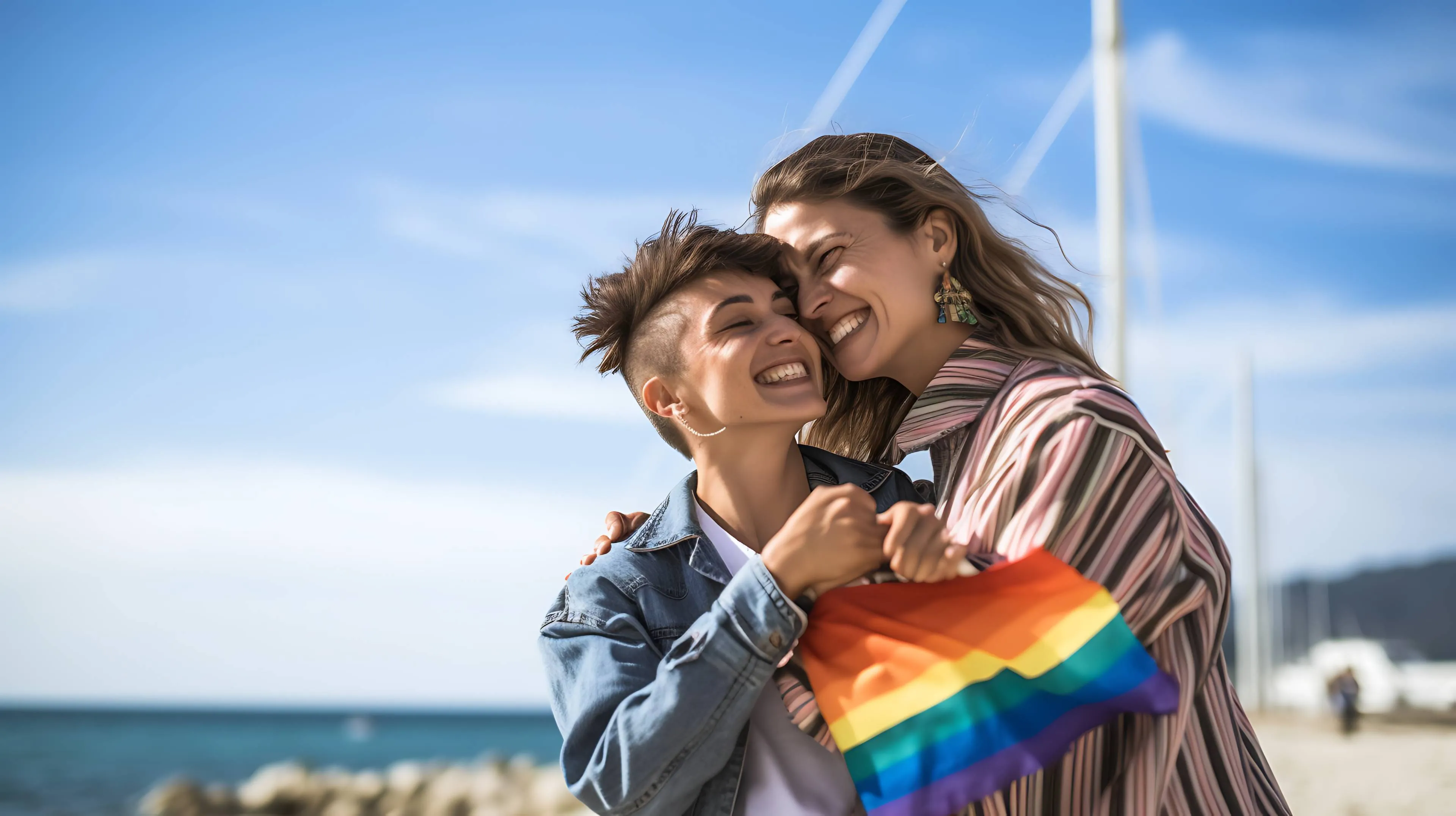 happy-lgbt-couple-hugging-holding-flagcreated-with-generative-ai-technology