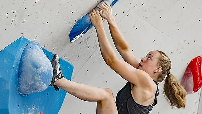 amber schiffeleers zesde op ec boulder 1