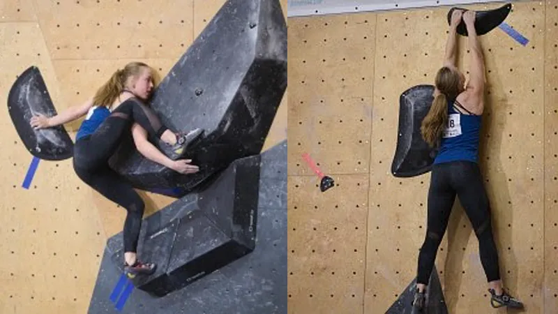 amber schiffelers boulderen foto