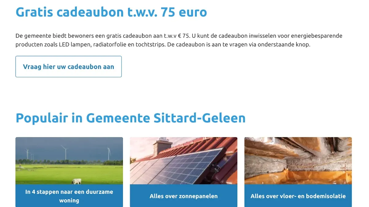 cadeaubon energiebesparende maatregelen huurders