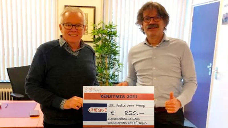 cheque graaf huyn college voor actie voor hoop