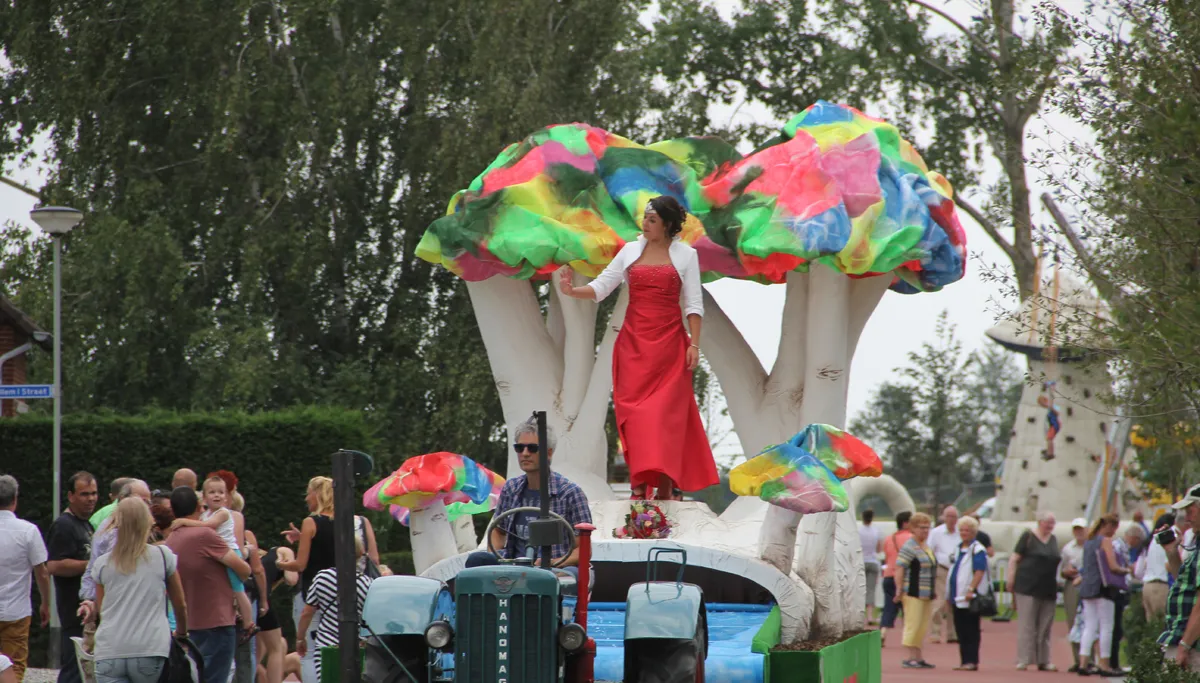 culturele stoet berg aan de maas praalwagen oogstdank koningin