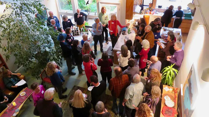 familie en burenfeestje