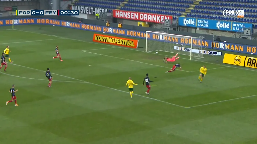 flemming scoort 1 0 tegen feyenoord november 2020