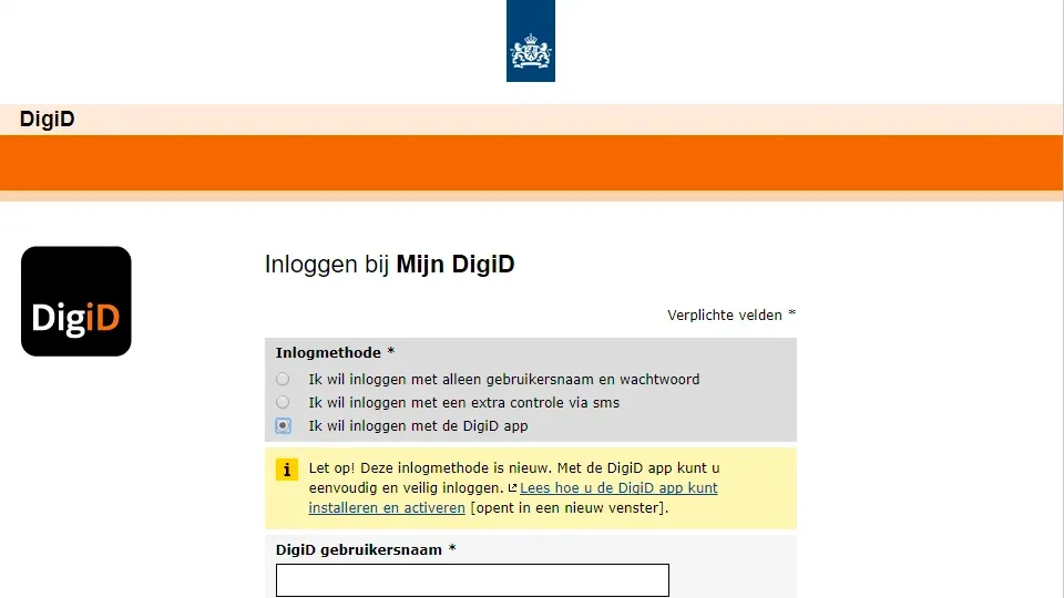 inloggen bij digid