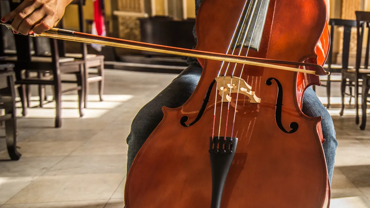 man speelt cello cellist