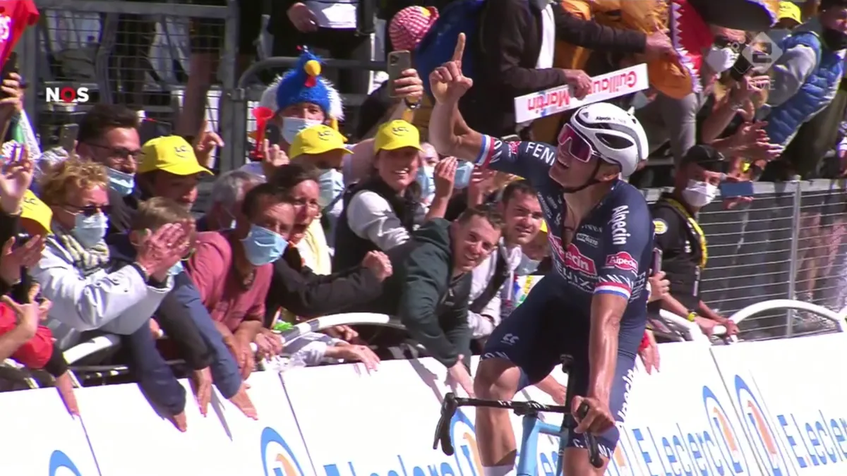 mathieu van der poel wint etappe 2 tdf 2021