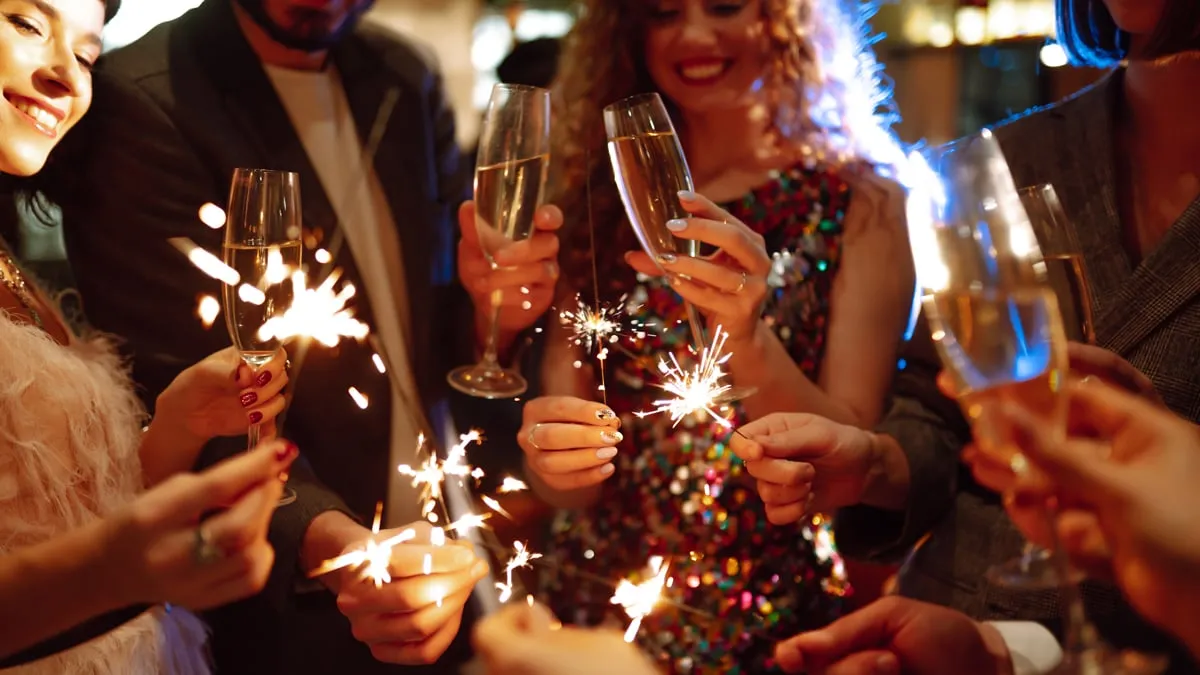 nieuwjaar feest sterretjes champagne