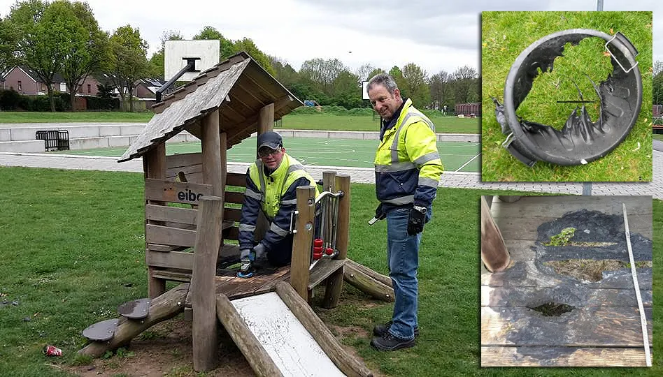 vandalisme in boss park eind april 2017