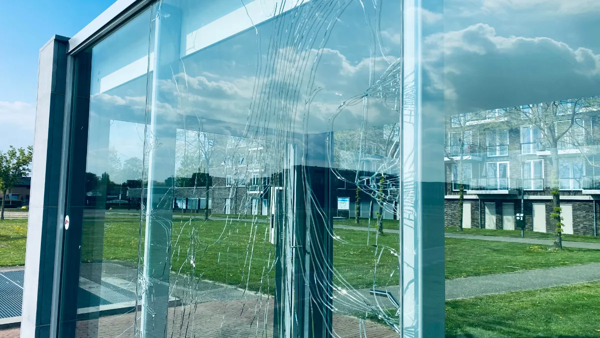 vernielde ruiten entree odaparking lang gats 1