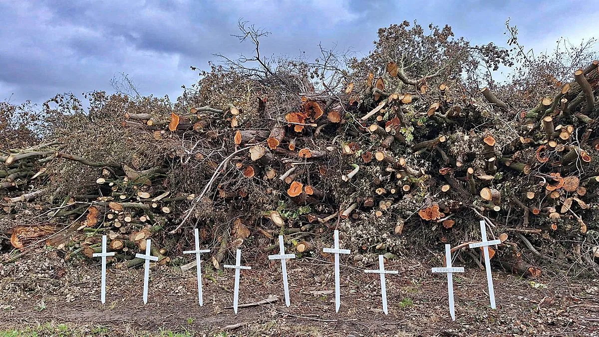 Actiegroep Stop A2 verbreding protesteert tegen kaalslag en Beaumix