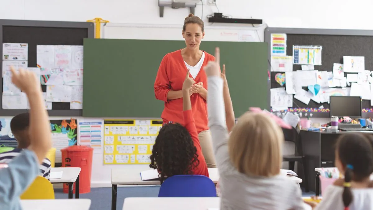 onderwijzeres voor de klas
