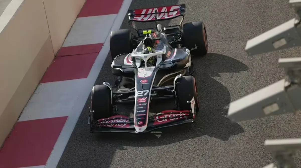 nico hulkenberg haas pitlane