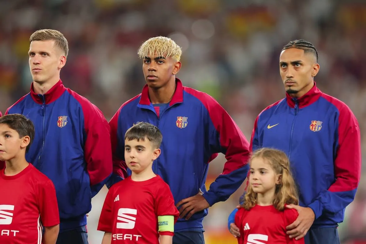barcelona olmo lamine yamal raphinha