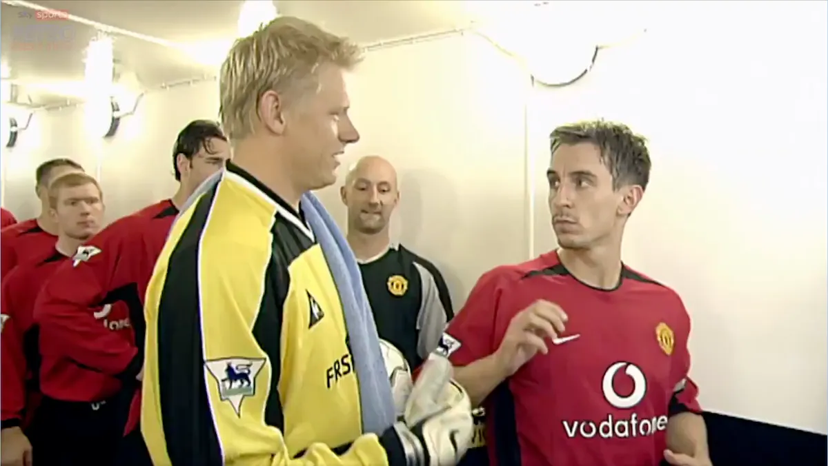 Peter Schmeichel + Gary Neville