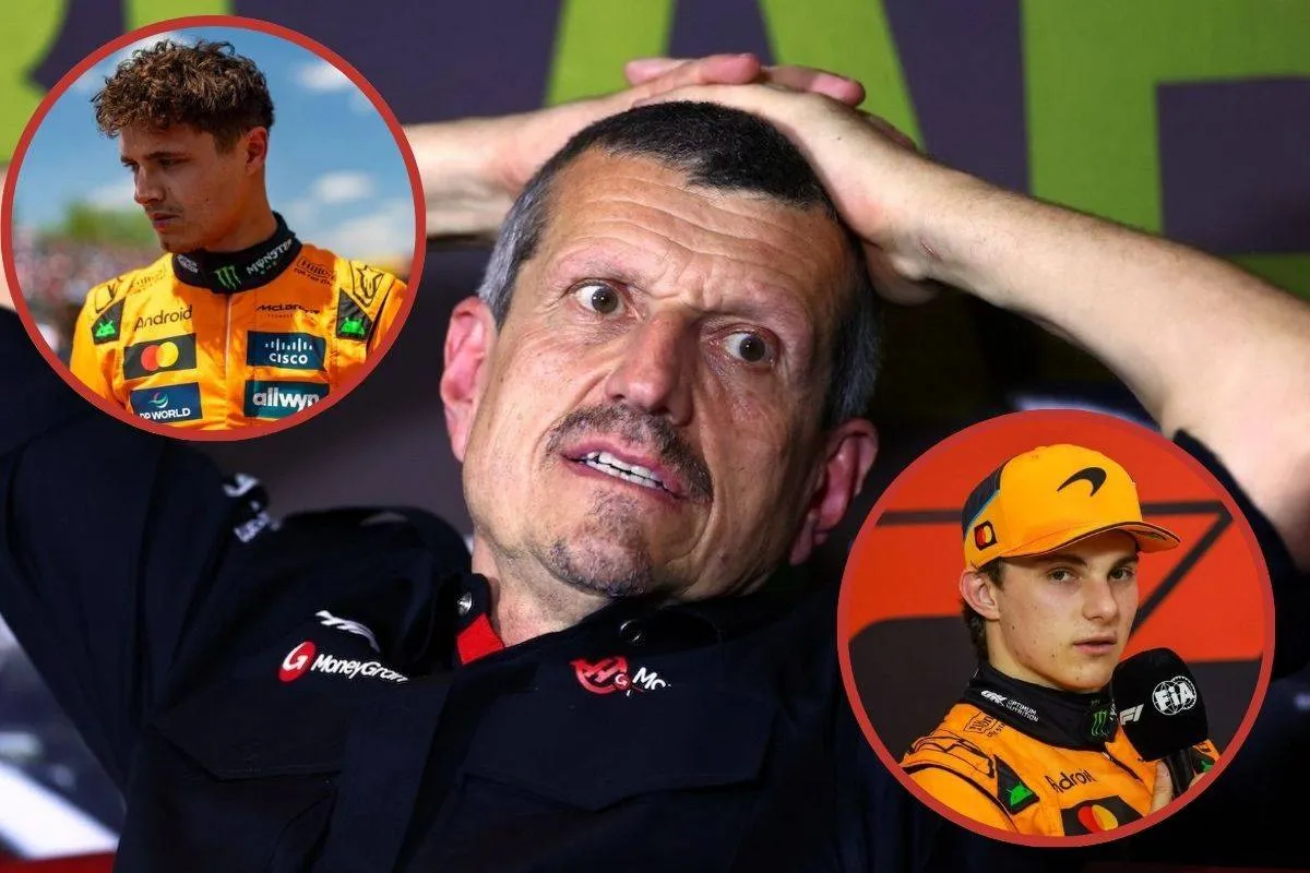 gunther steiner + oscar piastri + lando norris