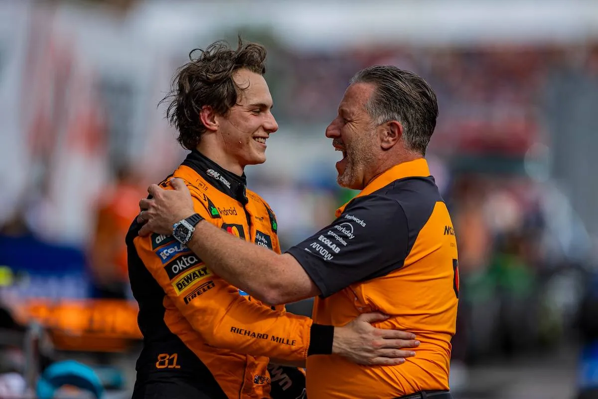 Oscar Piastri + Zak Brown + McLaren