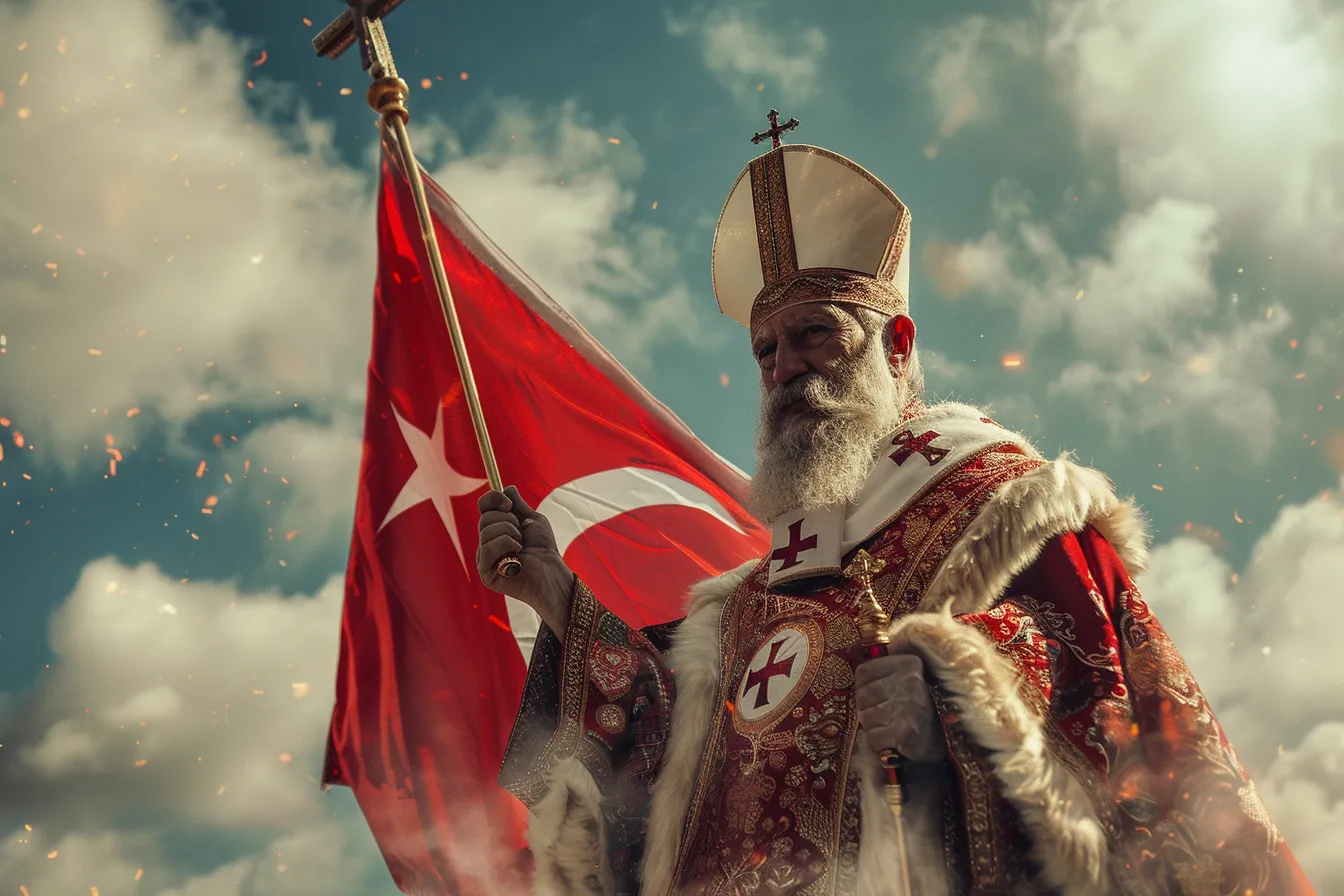 michaelvdgalien make an image of saint nicolas dressed in tra 538be0f4 58b7 4ec7 bbf4 40f2d4e98903 0