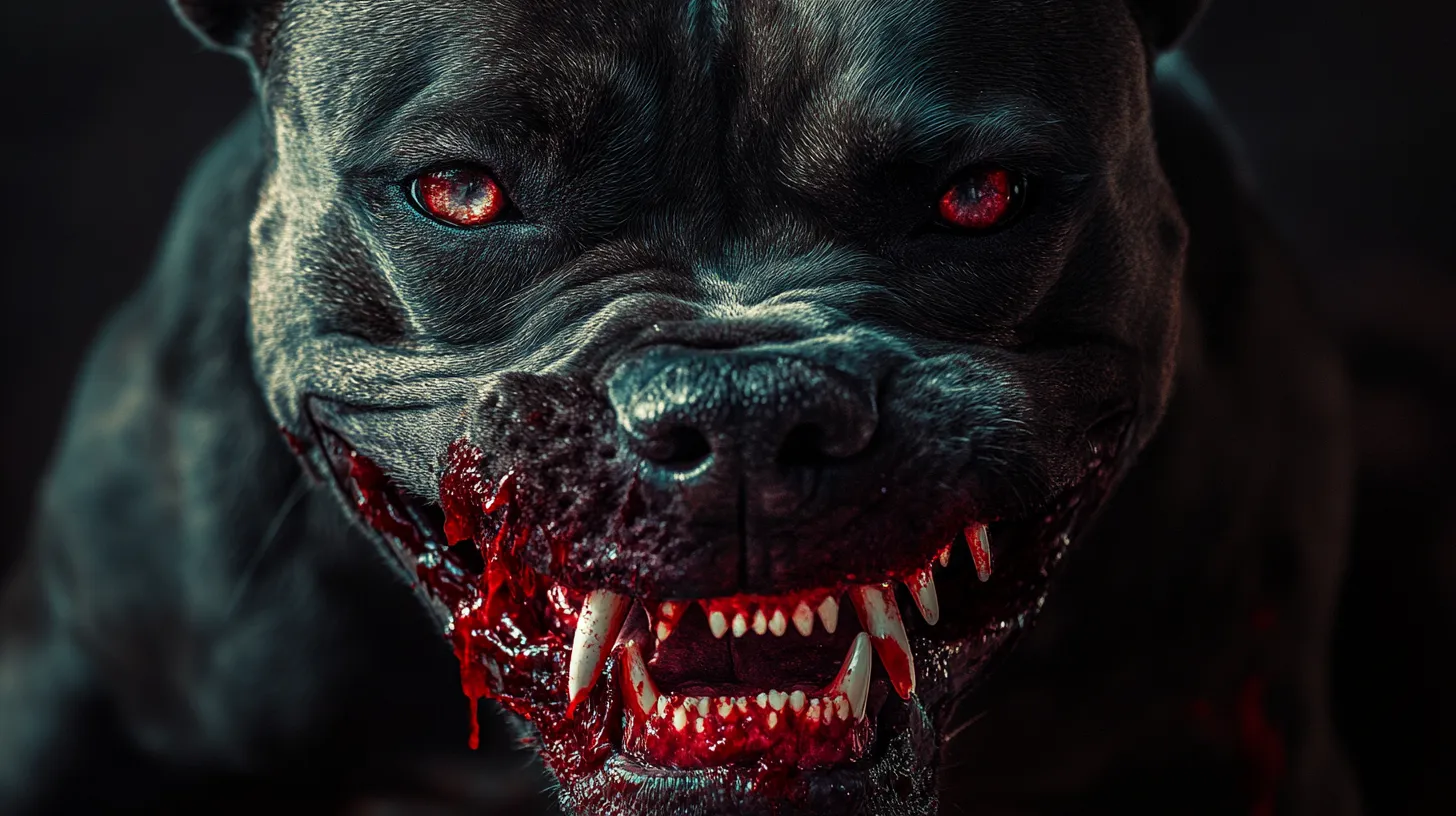 michaelvdgalien an angry pitbull with blood on its mouth ar 653a4832 f1b1 44b9 88a5 b2ffd8189b0e 2