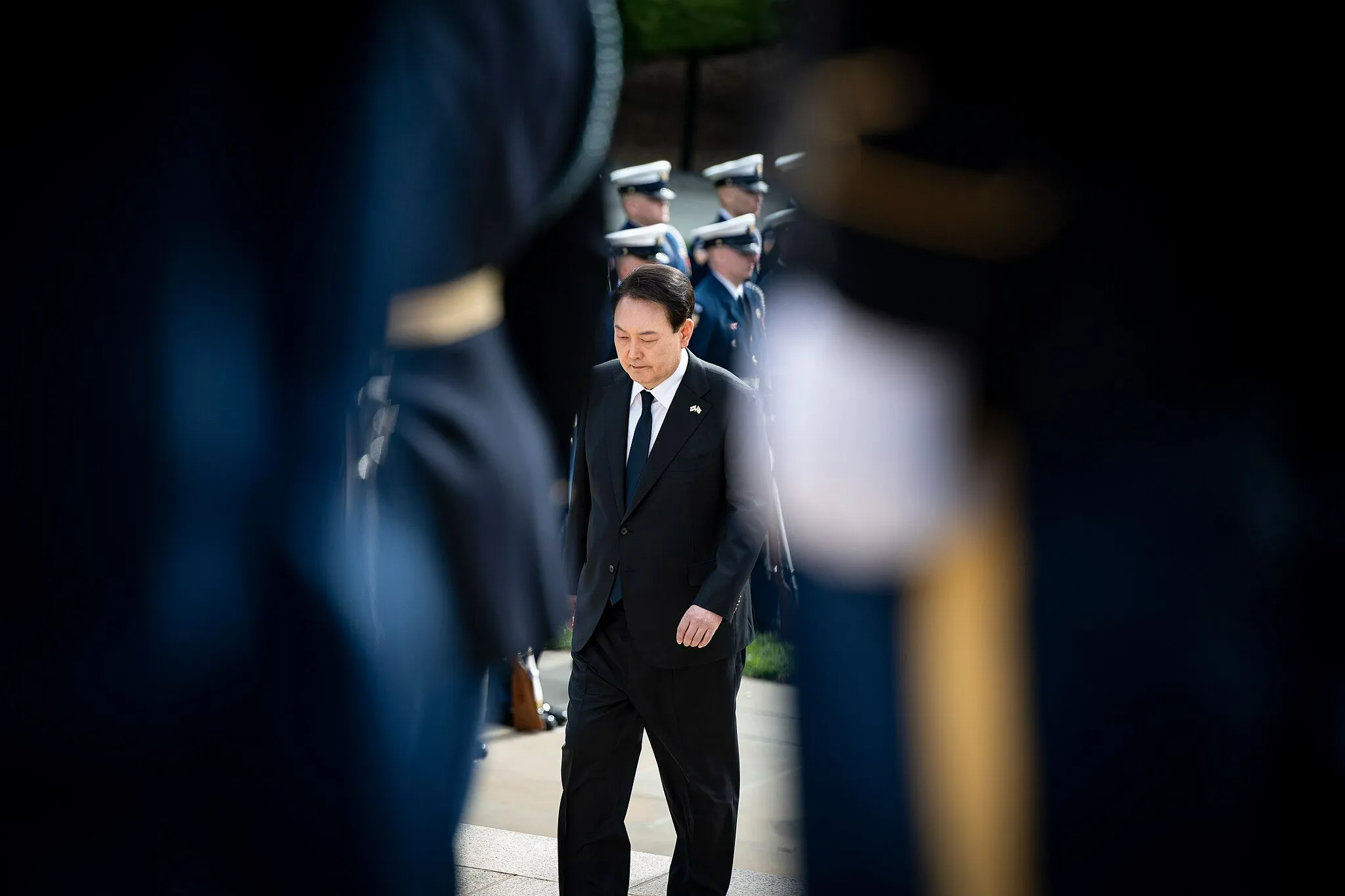 2048px south korean president yoon suk yeol participates in an armed forces full honors wreath laying ceremony at the tomb of the unknown soldier 52846230215