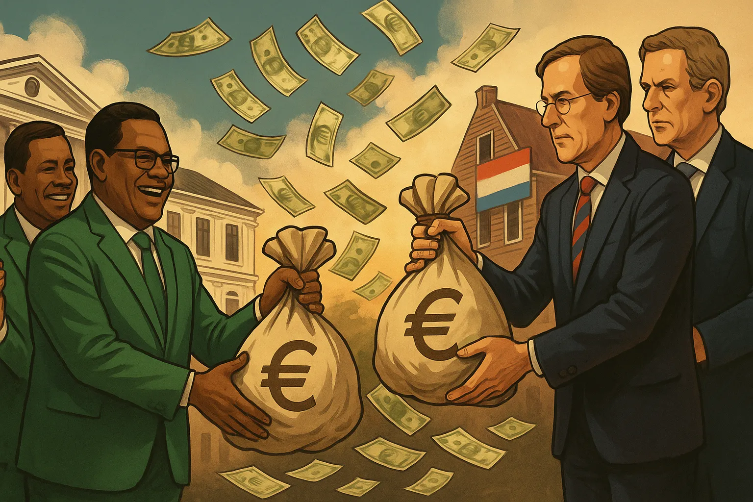 political transaction with euros