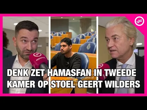 DENK neemt pro-Hamas activist mee naar Tweede Kamer en zet hem op stoel Wilders