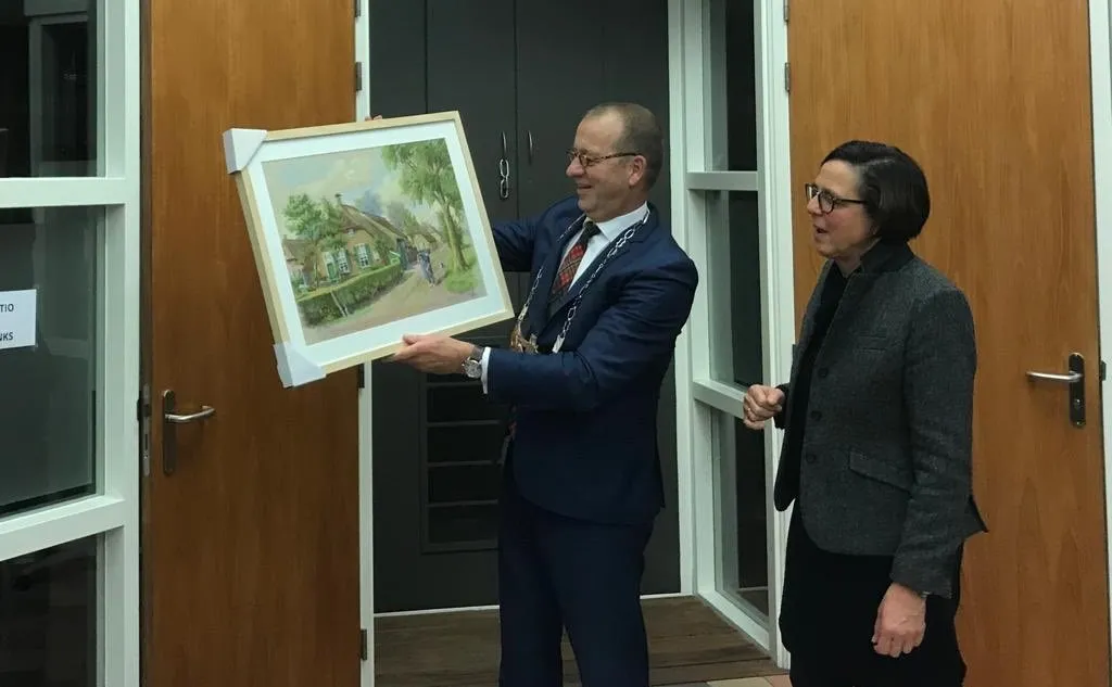 schilderij jan schra als afscheidscadeau