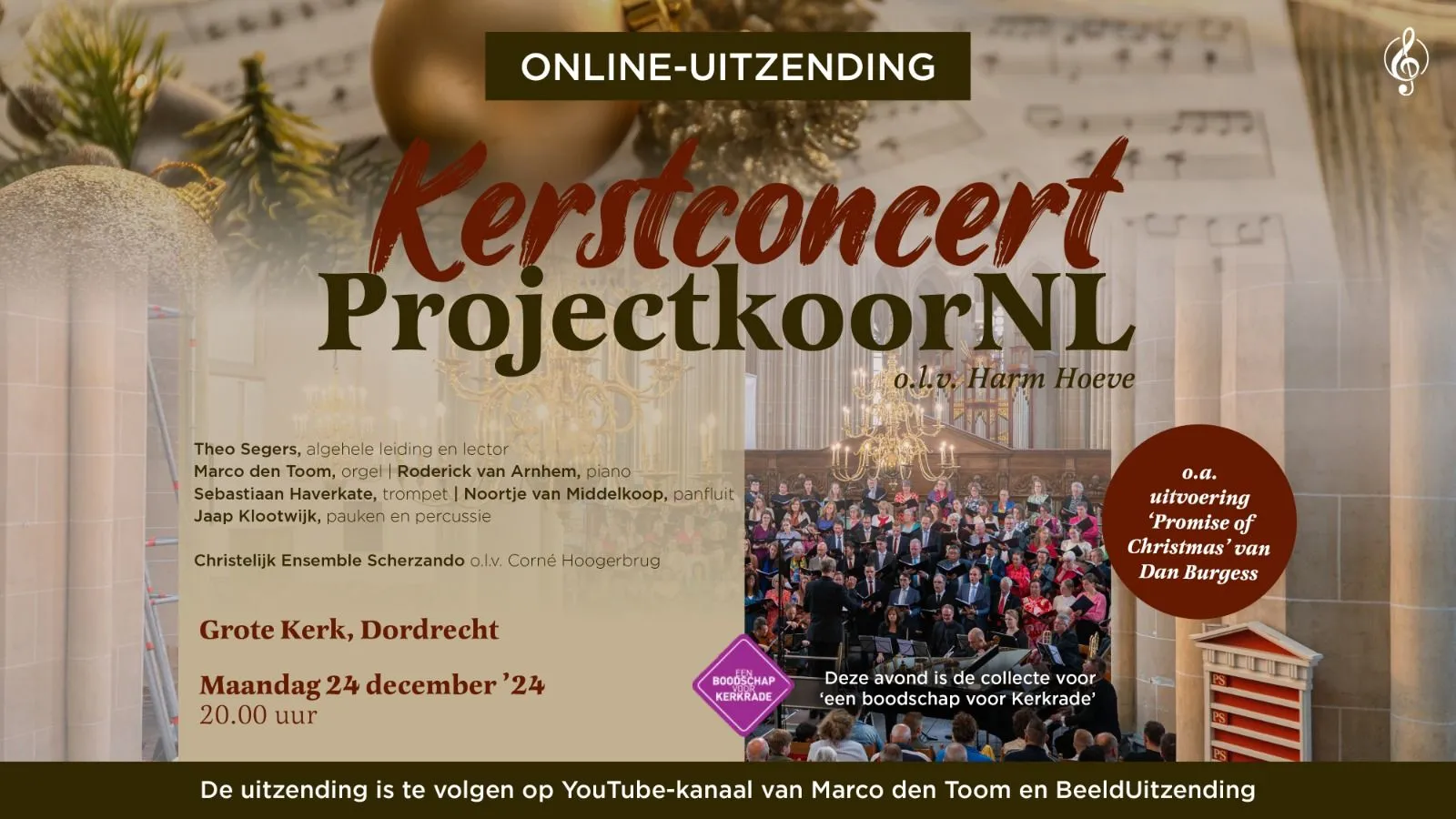 Kerstconcert ProjectkoorNL en Scherzando vanuit Dordrecht