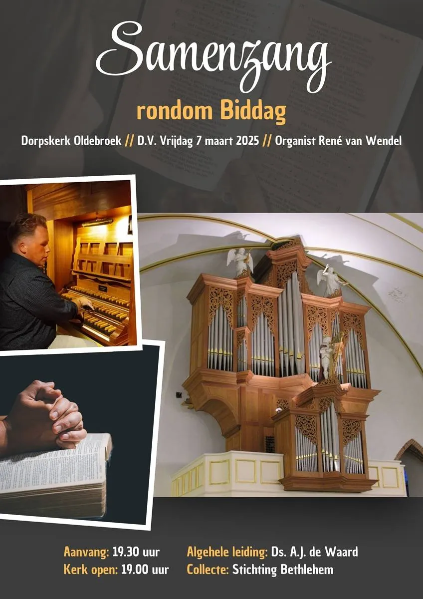 Psalmzangavond in Oldebroek voor stichting Bethlehem