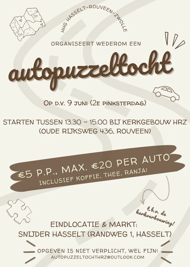autopuzzeltocht hhg rouveen hasselt zwolle