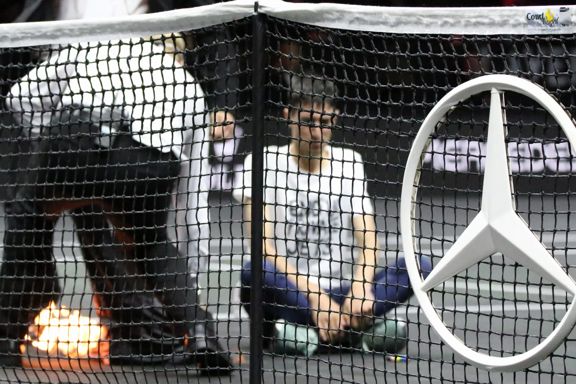 WATCH: Play stopped at Laver Cup as invader sets himself on fire