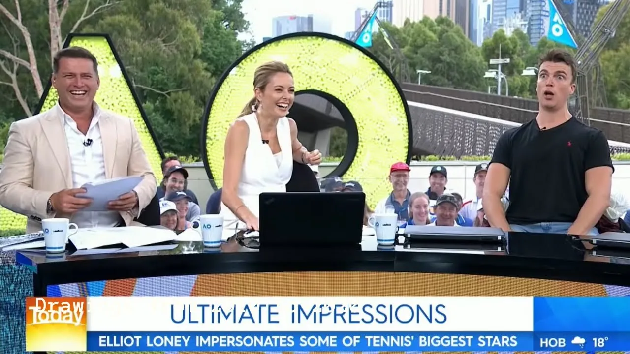 (VIDEO) Elliot Loney returns with superb impressions of Rafael Nadal, Nick Kyrgios and Jim Courier during Australian Open