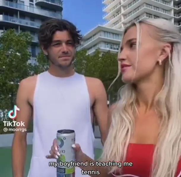 VÍDEO: Fritz se convierte en entrenador y enseña a jugar al tenis a su novia, la influencer Morgan Riddle