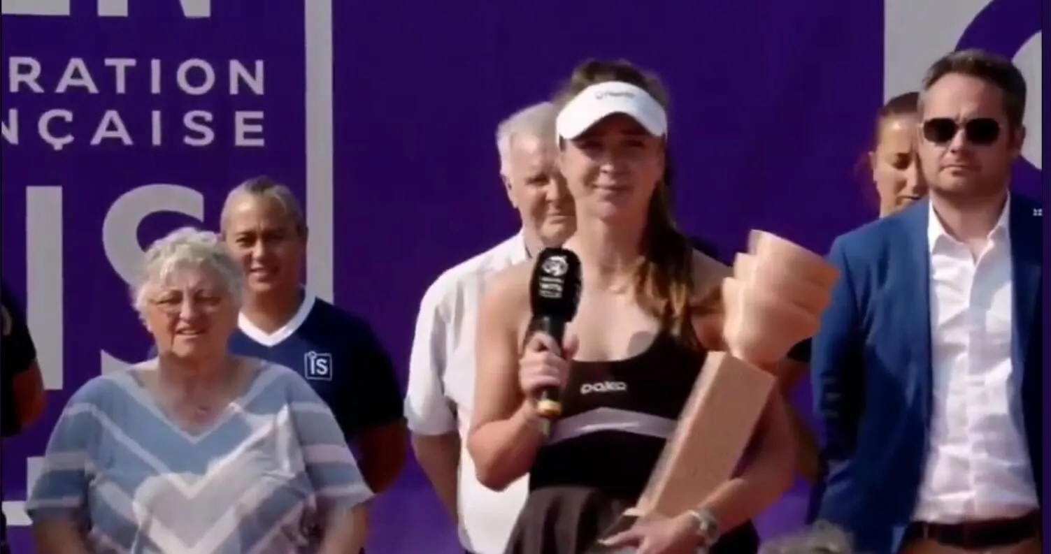 (VIDEO) Svitolina donating all of her prize money to the kids of Ukraine after first title since 2021 in Strasbourg