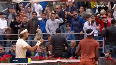 More handshake drama between Musetti and Tiafoe after American initially fumes over playing in rain