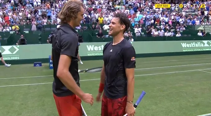 (VIDEO) Zverev and Thiem in heartwarming show of friendship after Halle tie with trademark handshake