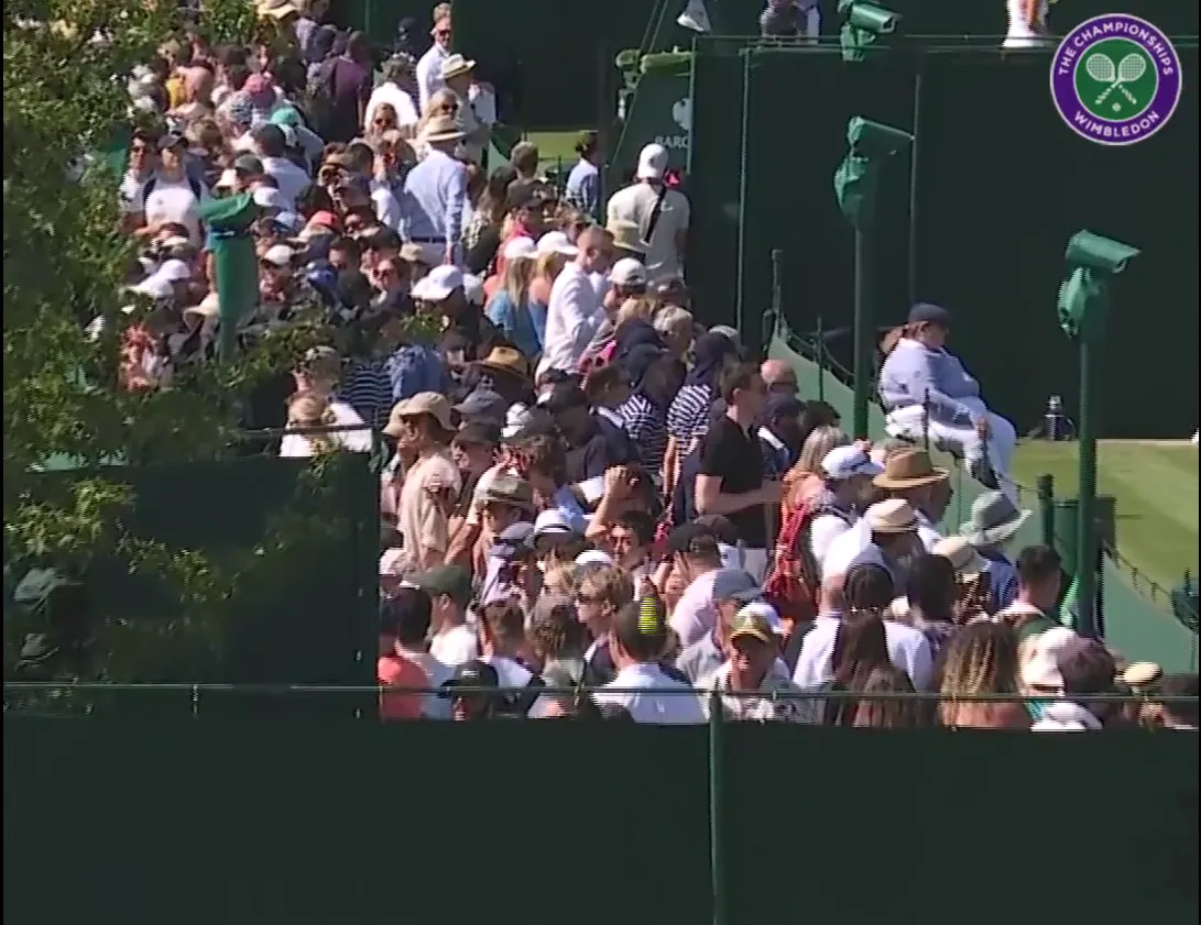 (VIDEO) Moment a spectator was hit on the head by an Azarenka shot from a completely different court at Wimbledon