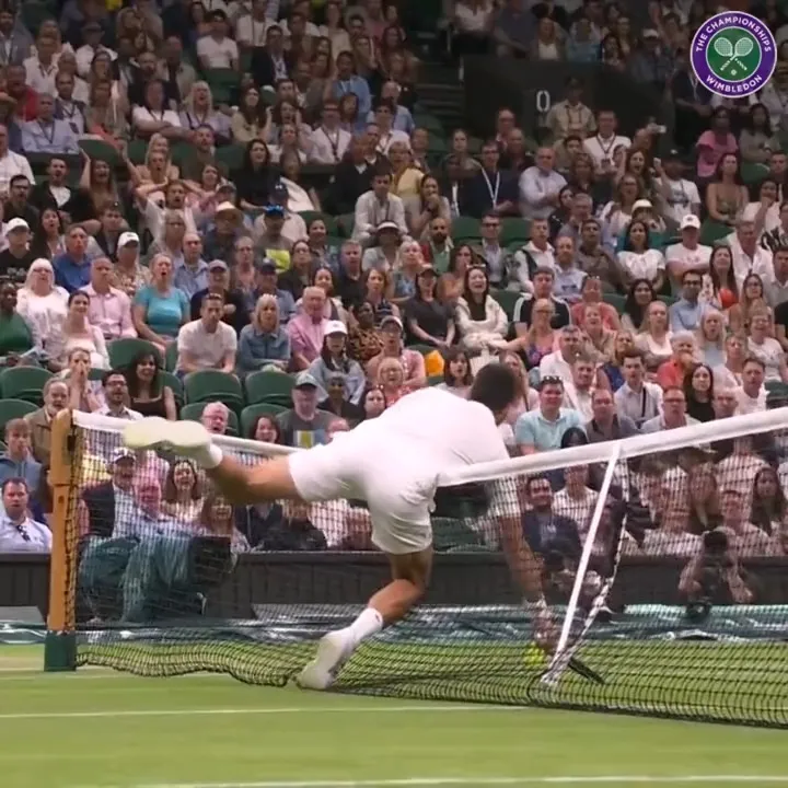 (VIDEO) Mind the Net Novak! Djokovic falls over net going for point against Hurkacz