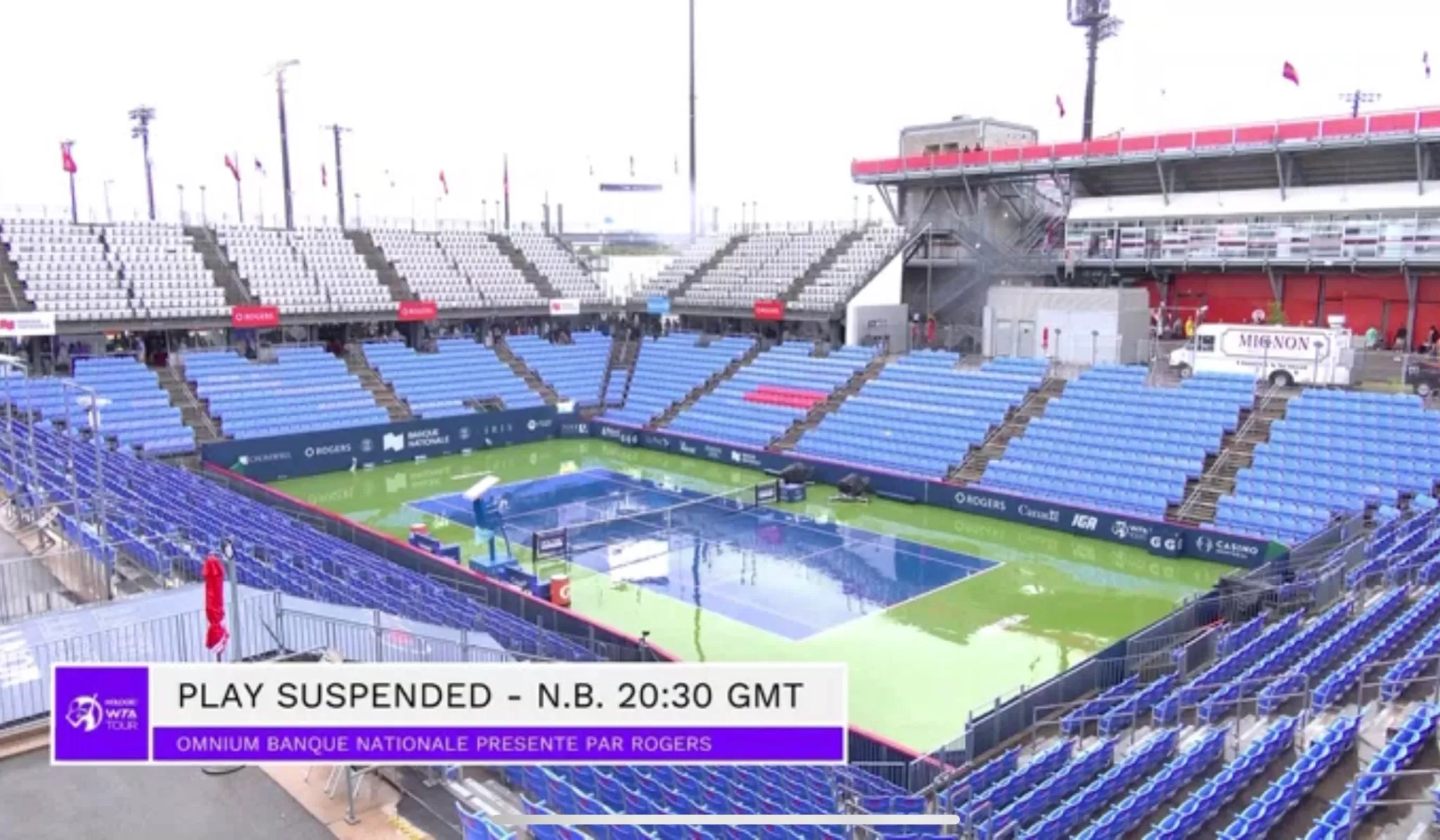 Major concern over remainder of Canadian Open Montreal with play delayed and rain forecast
