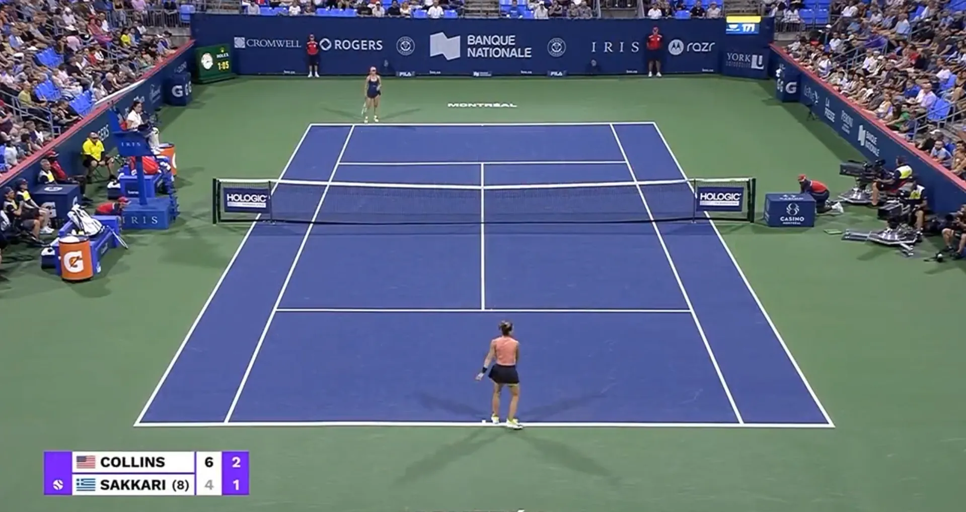 VÍDEO - Tenso momento entre Collins y Sakkari durante su partido en el Open de Canadá: "Cállate la boca"