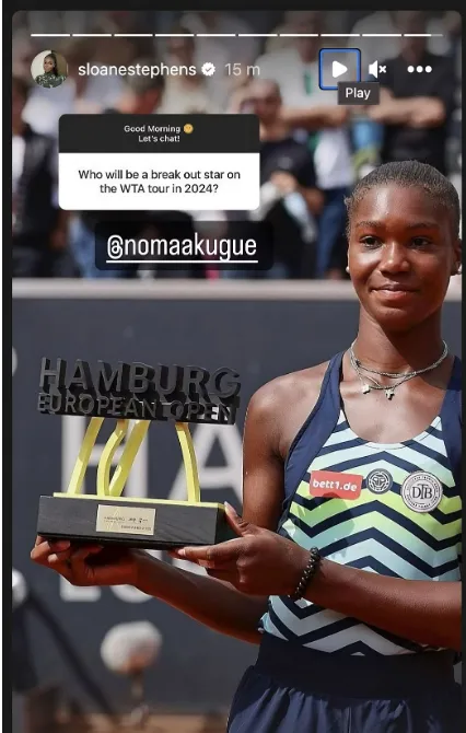 Sloane Stephens nennt Noma Noha Akugue als Aushängeschild für 2024