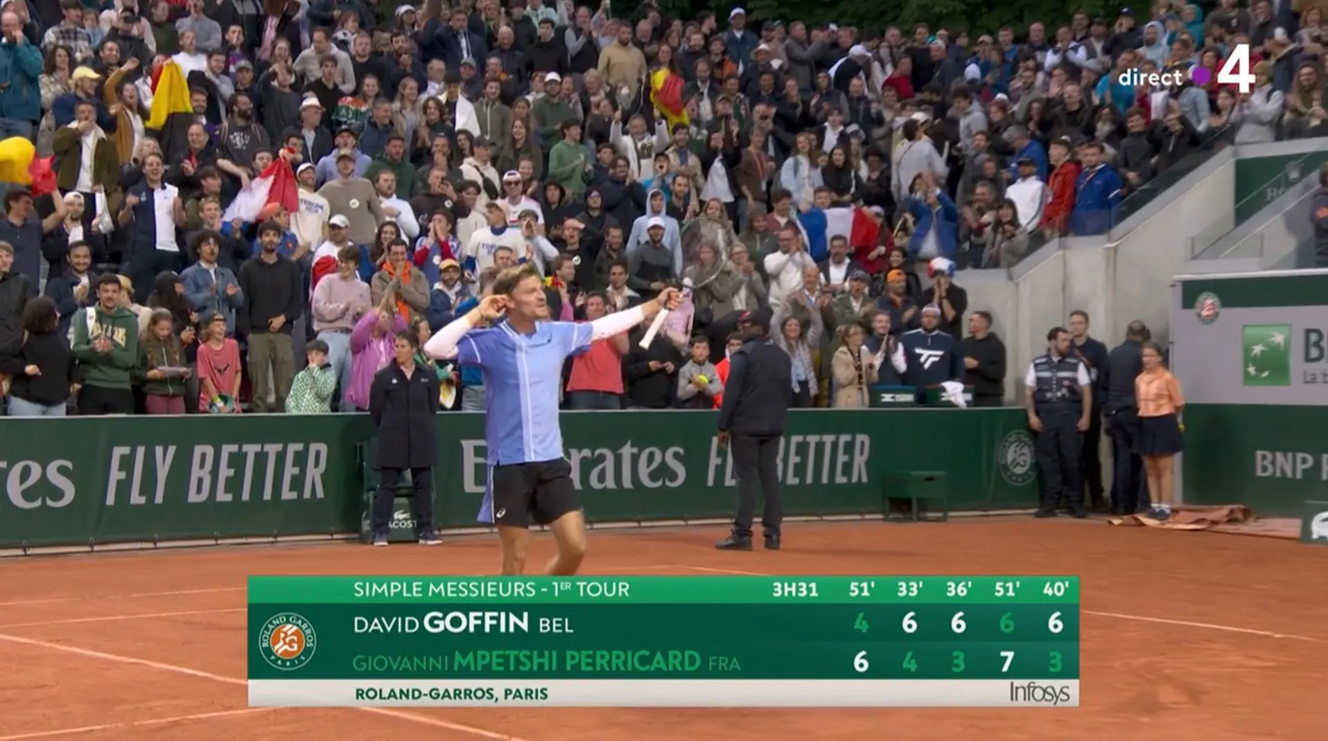 David Goffin was left feeling ‘insulted’ and had gum spat at him during Mpetshi Perricard win
