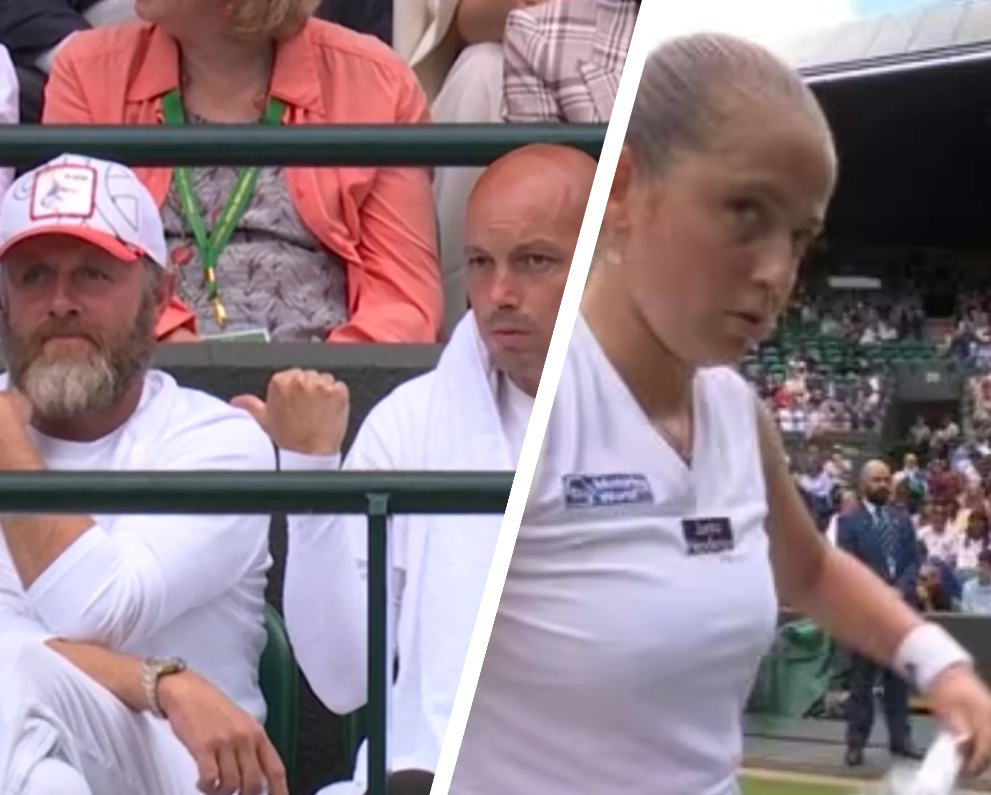Jelena Ostapenko echó de su palco a un miembro de su equipo durante su derrota en Wimbledon