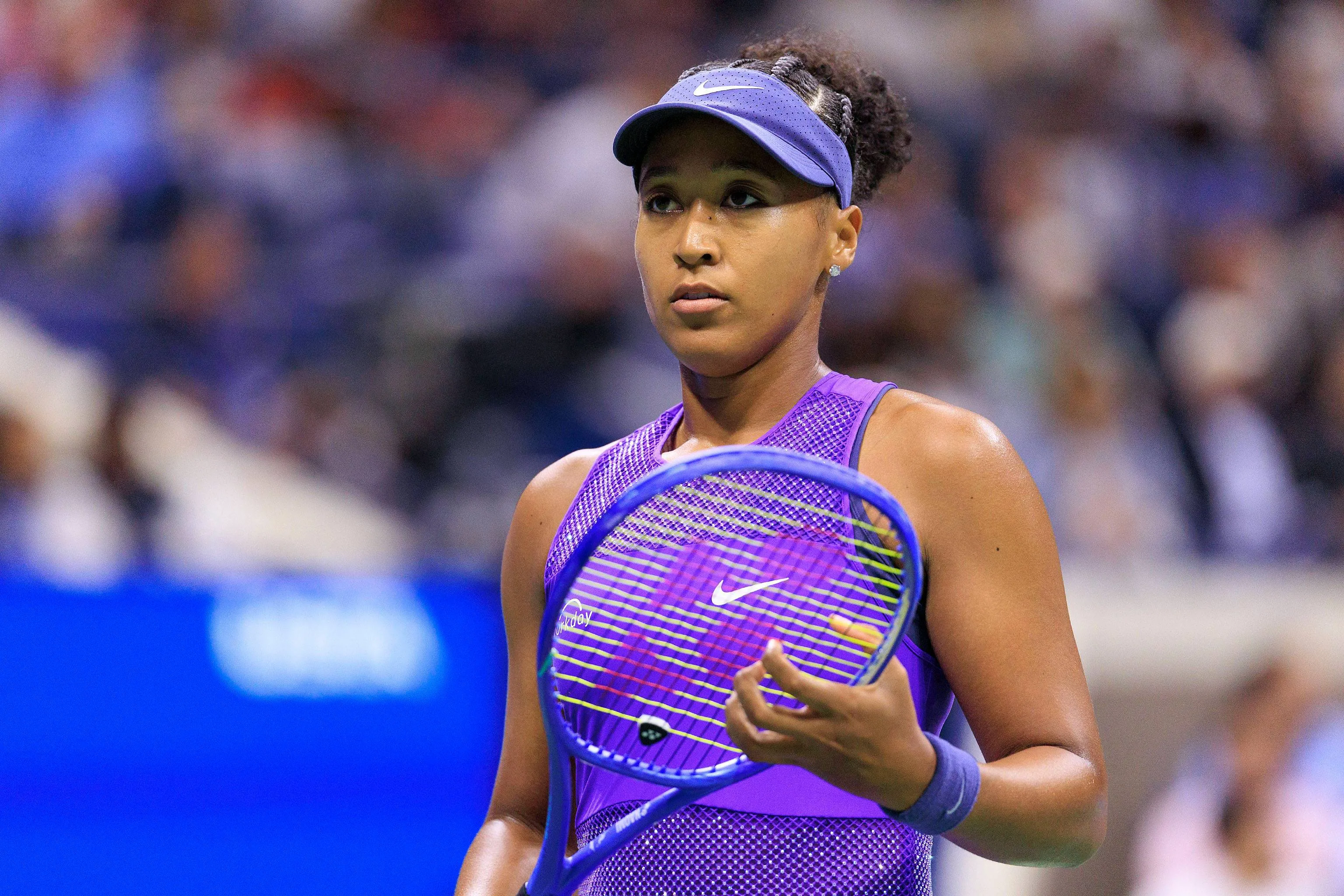 Naomi Osaka competing at the 2025 US Open