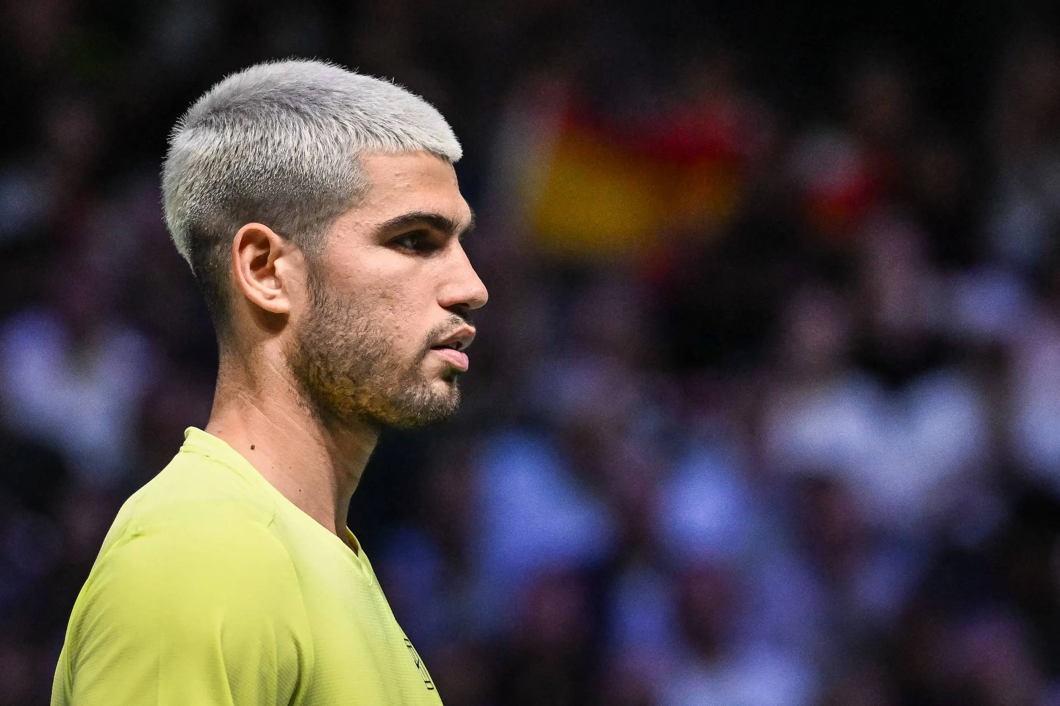 Carlos Alcaraz competing at the 2025 Paris Masters